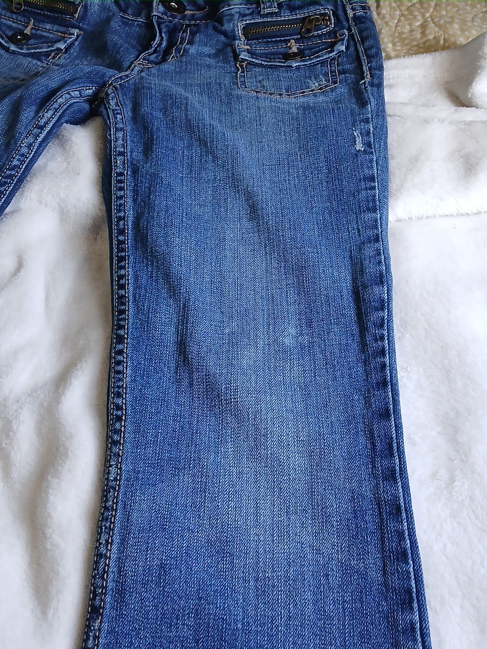 VTG Aeropostale Girl's Denim Dark Blue Skinny Flare Jeans with Zip PocketAccents - Picture 13 of 13